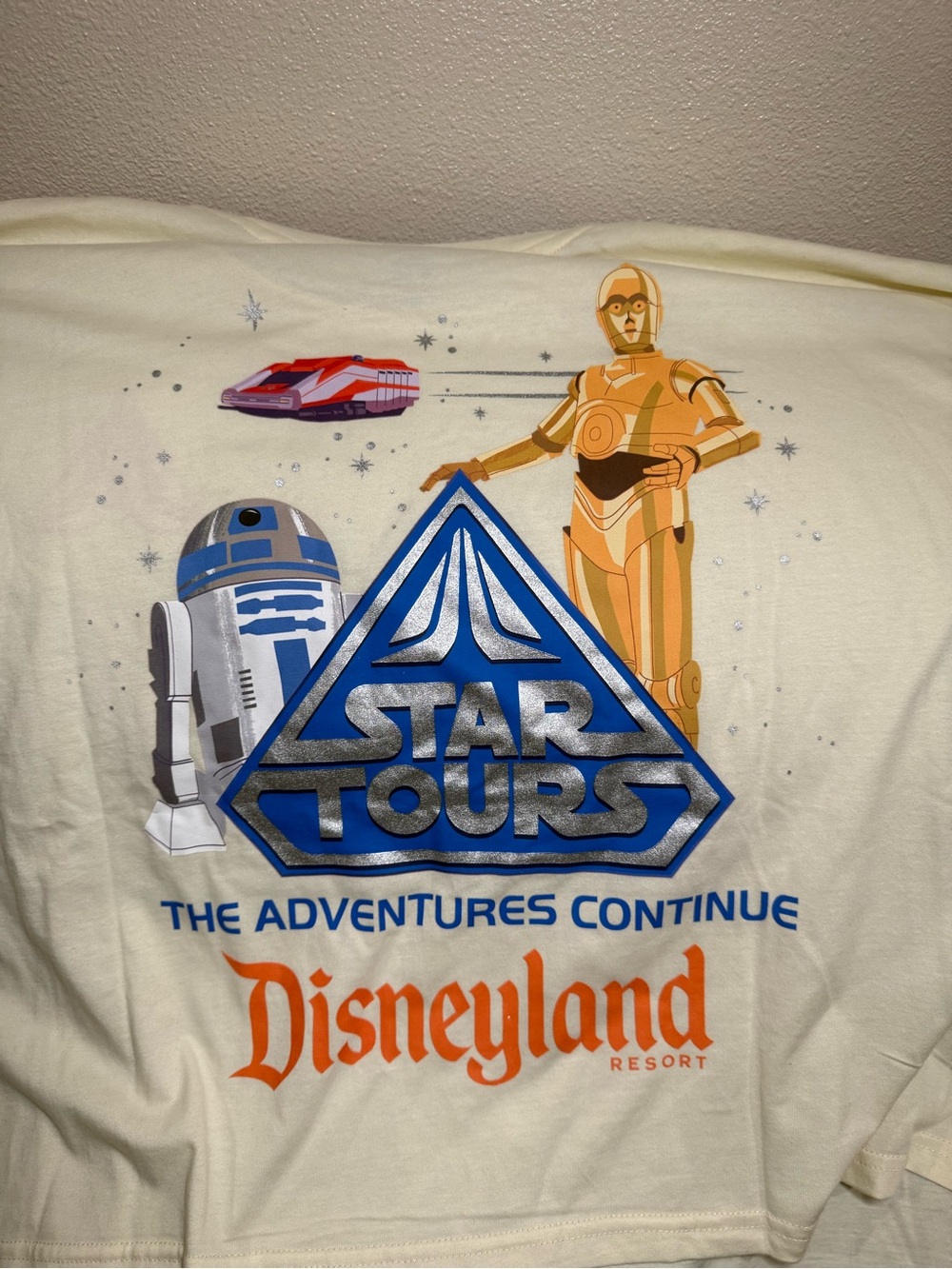 Disneyland Star Tours Crop Top Shirt 3XL C-3PO & R2-D2 The Adventure Continues